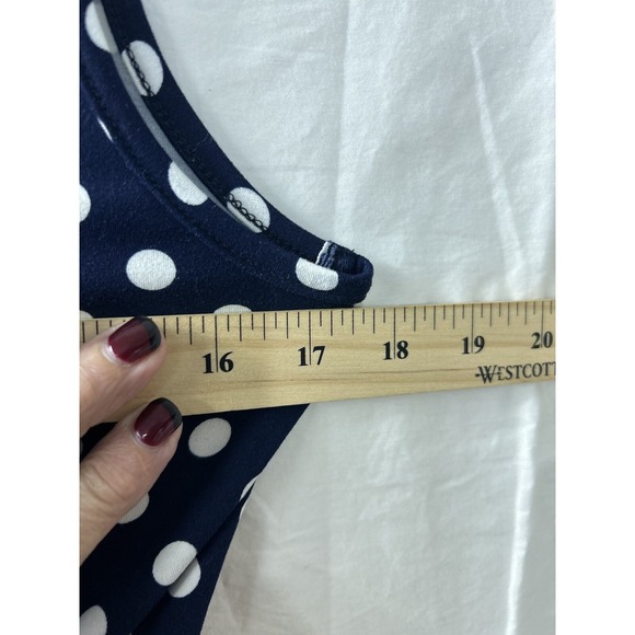 Caution to the Wind Womens Sz M Polka Dot Wrap Dress Navy‎ Blue White Summer - Picture 3 of 9